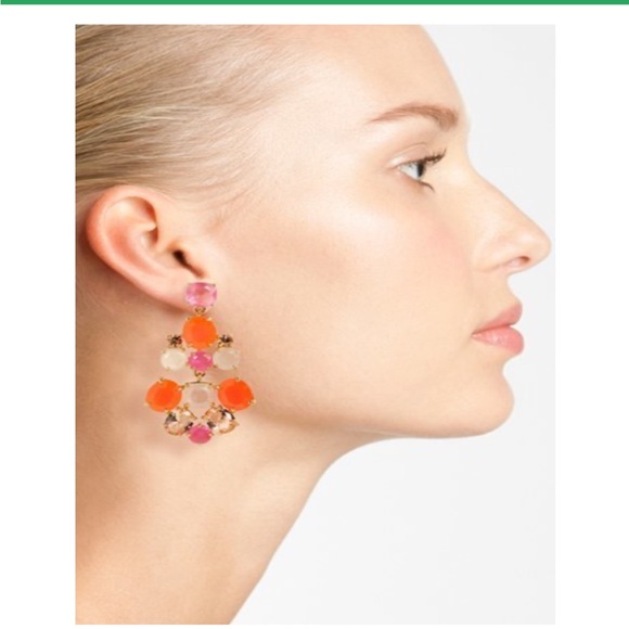 Kate Spade Elegant Gold and Silver Crystal Drop Chandelier Earrings - Picture 2 of 5